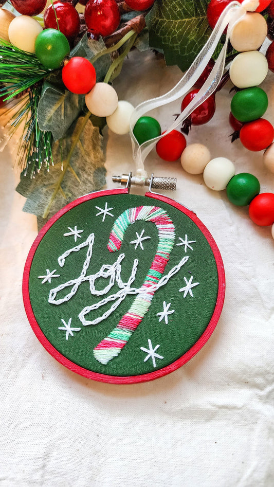 Embrace Embroidery Embroidered Holiday Ornament - Holiday Joy
