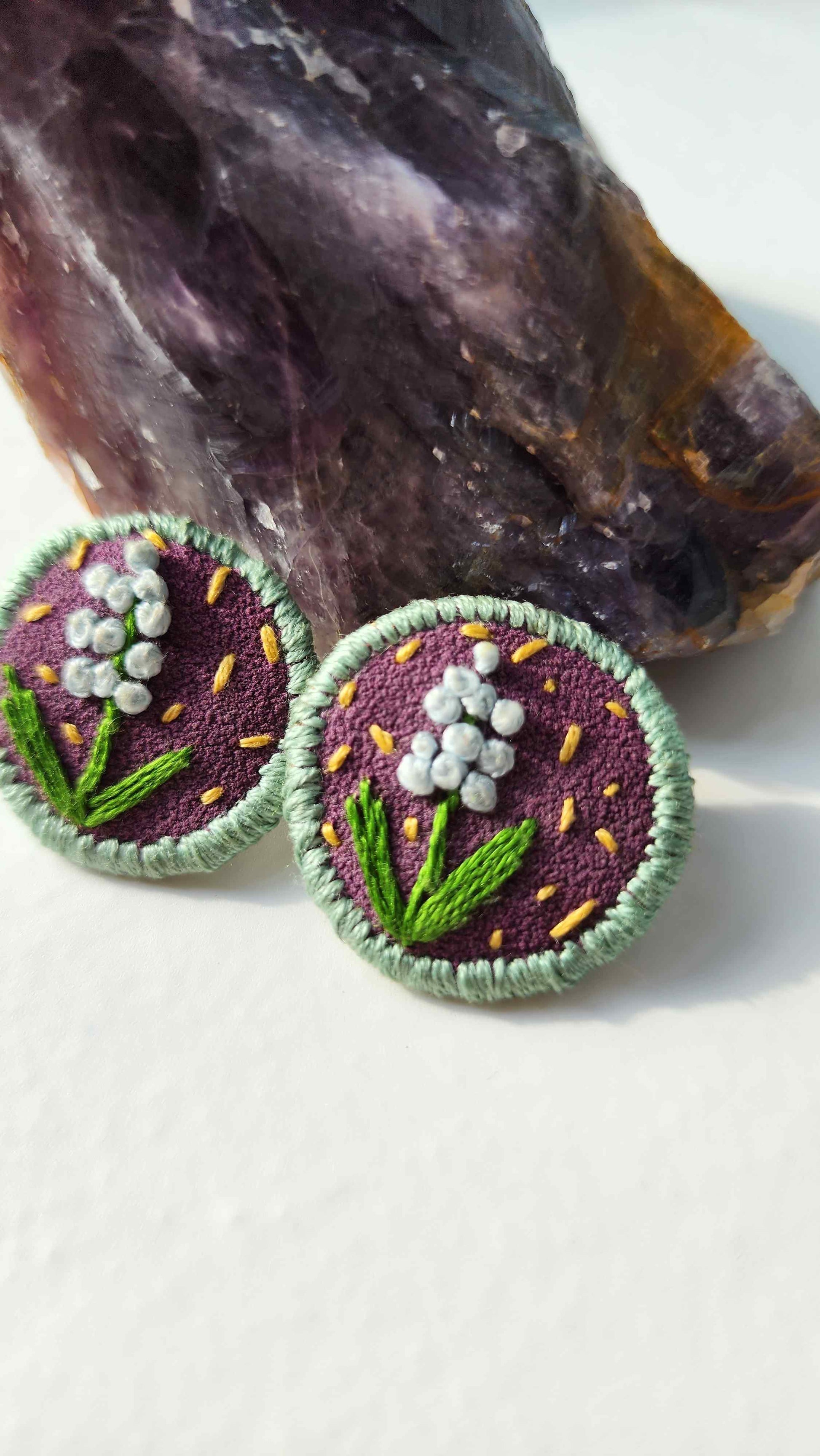 Embrace Embroidery Floral Hand Embroidered Earrings