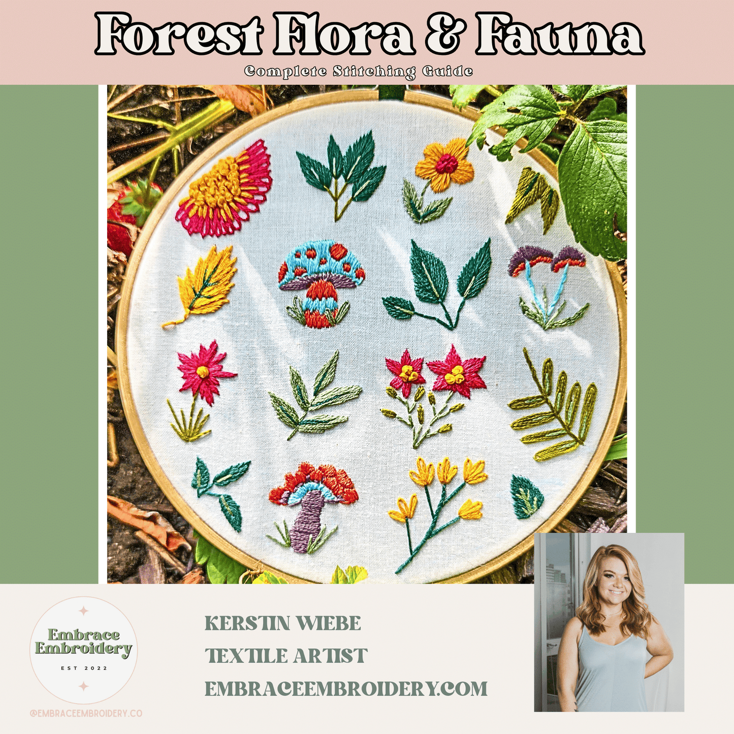 Embrace Embroidery E-Book Forest Flora & Fauna- PDF Embroidery Pattern