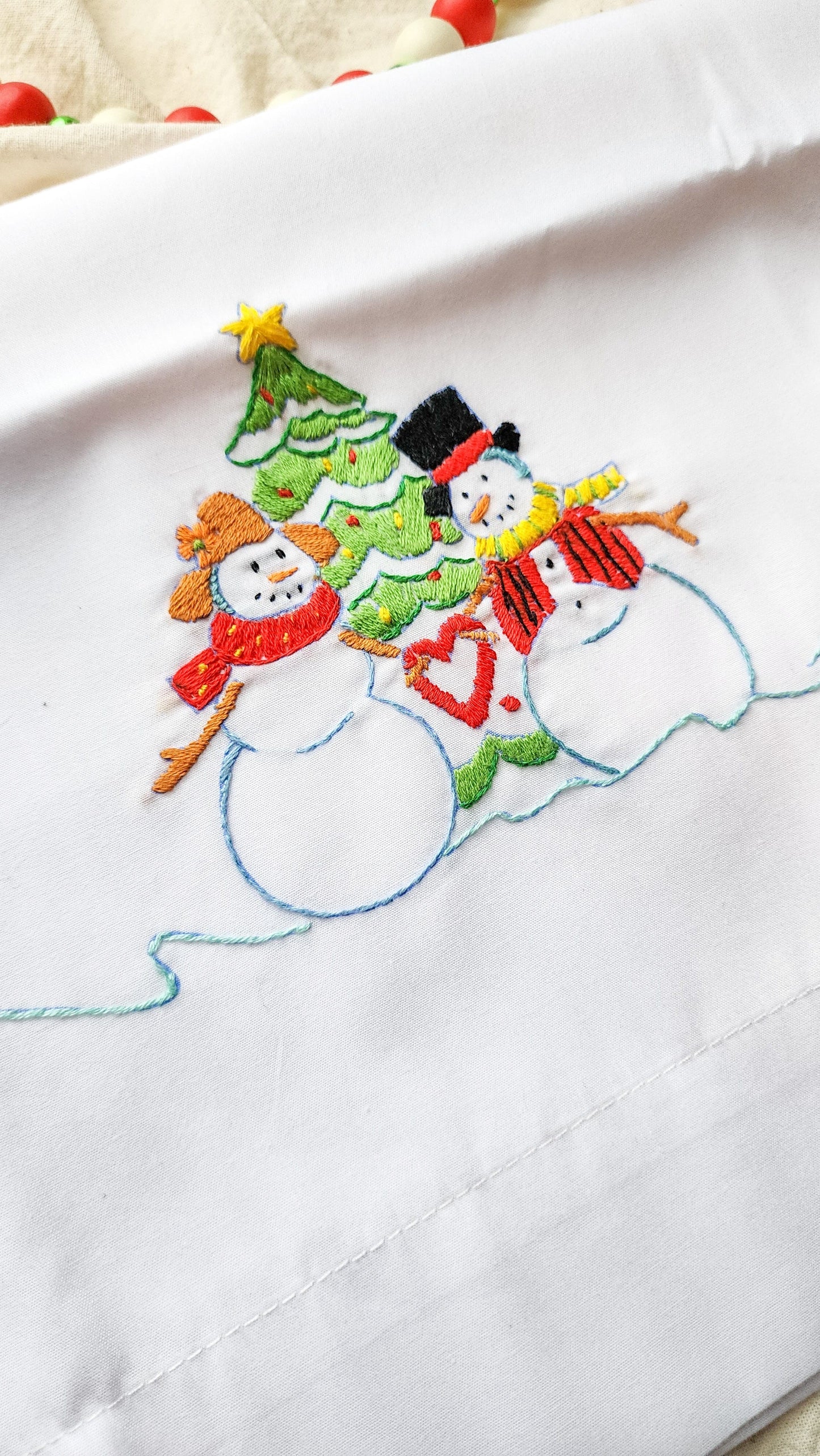 Embrace Embroidery  Heirloom Holiday Pillow Cases