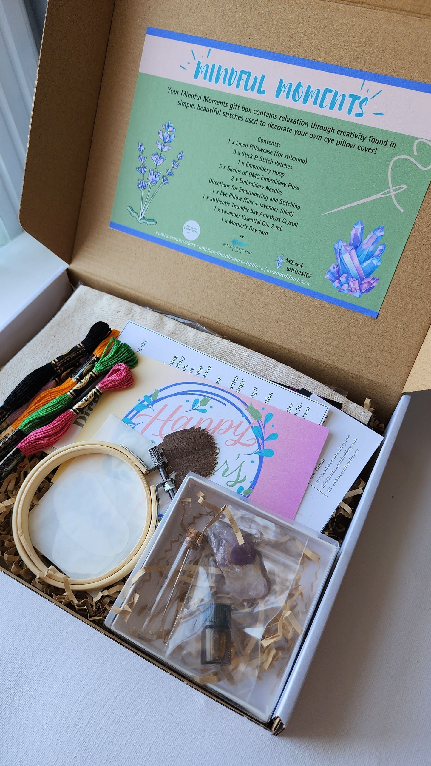 Embrace Embroidery  Embroidery kit Mindful Moments Embroidery Gift Box