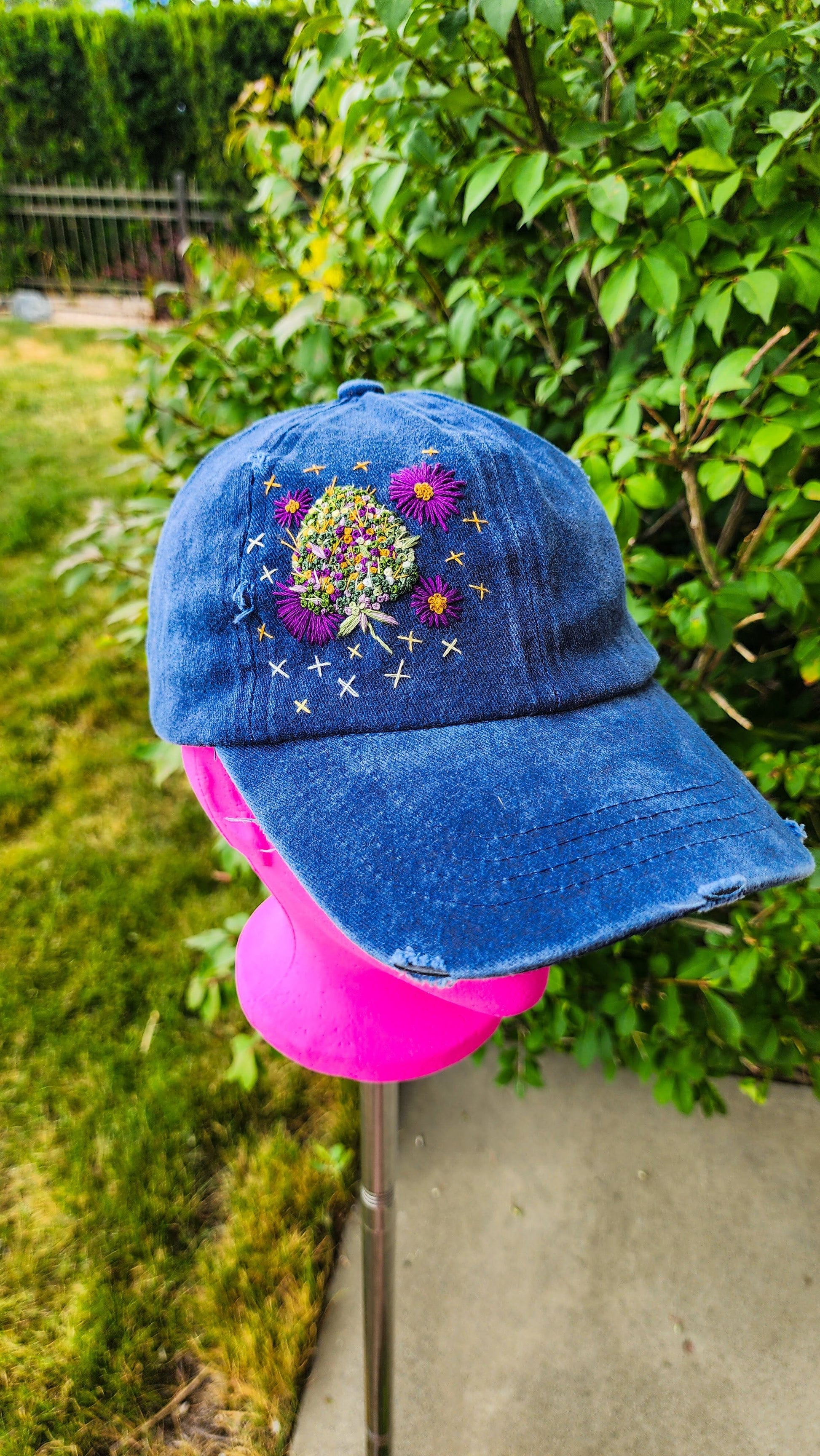 Embrace Embroidery Purple Kush Hand Embroidered Dad Hat