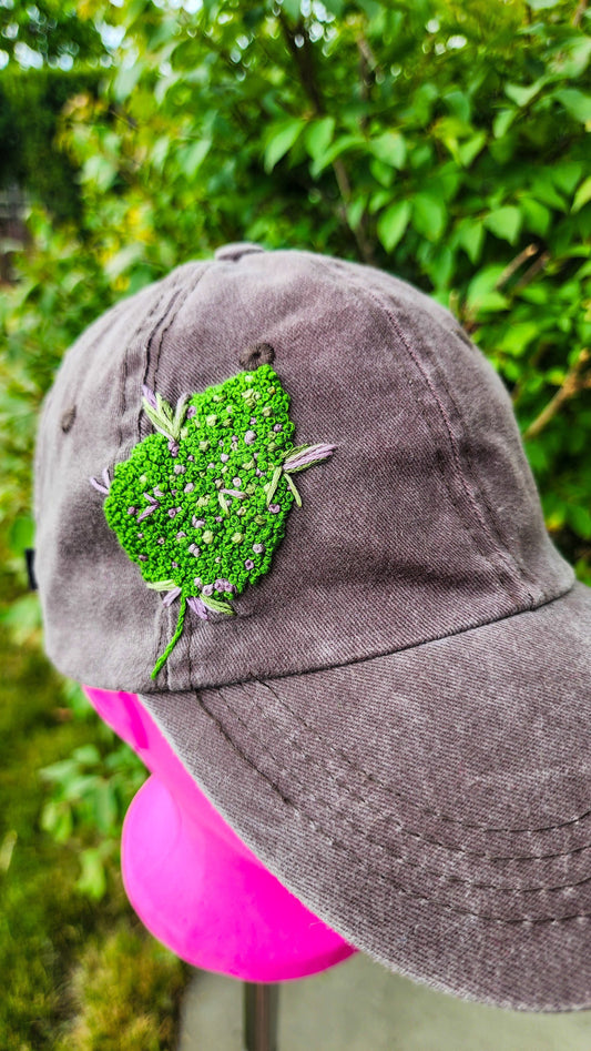 Embrace Embroidery Rat Hole (Weed Bud) Hand Embroidered Dad Hat