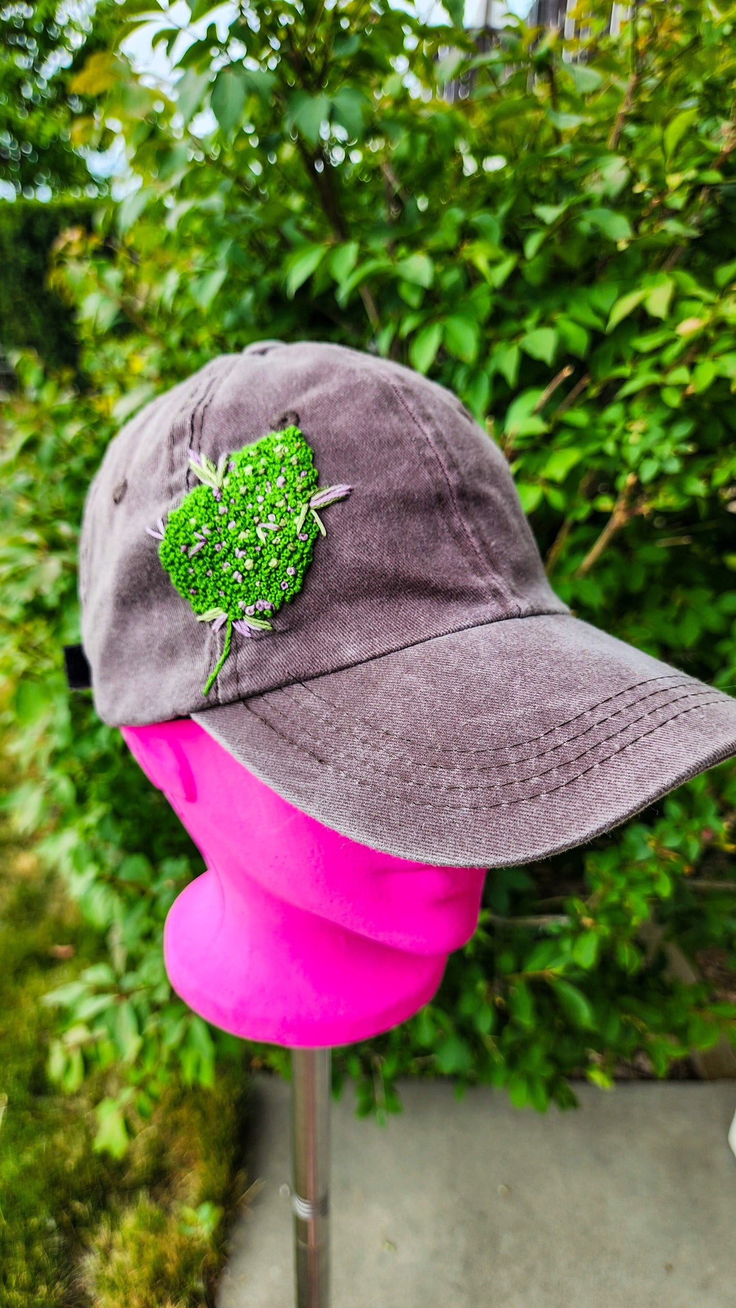 Embrace Embroidery Rat Hole (Weed Bud) Hand Embroidered Dad Hat